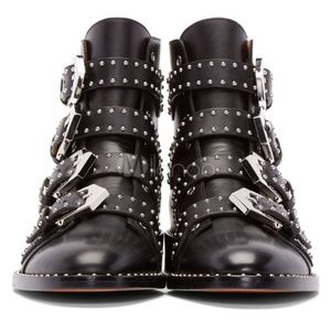 Black Ankle Boots Women Motorcycle Boots Leather